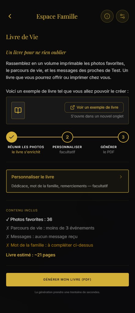 Parcours de création du Livre de Vie
